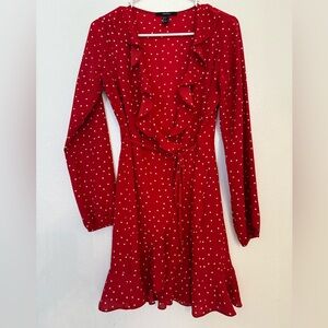 Red & White polka dot dress